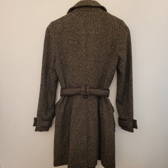 Zara Tweed Belted Trench Coat - Picture 2 of 3